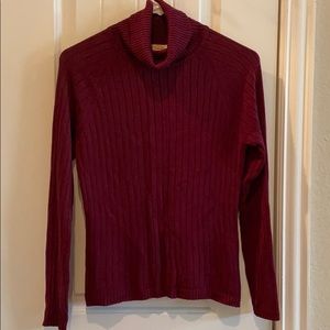 Maroon turtleneck sweater- medium petite